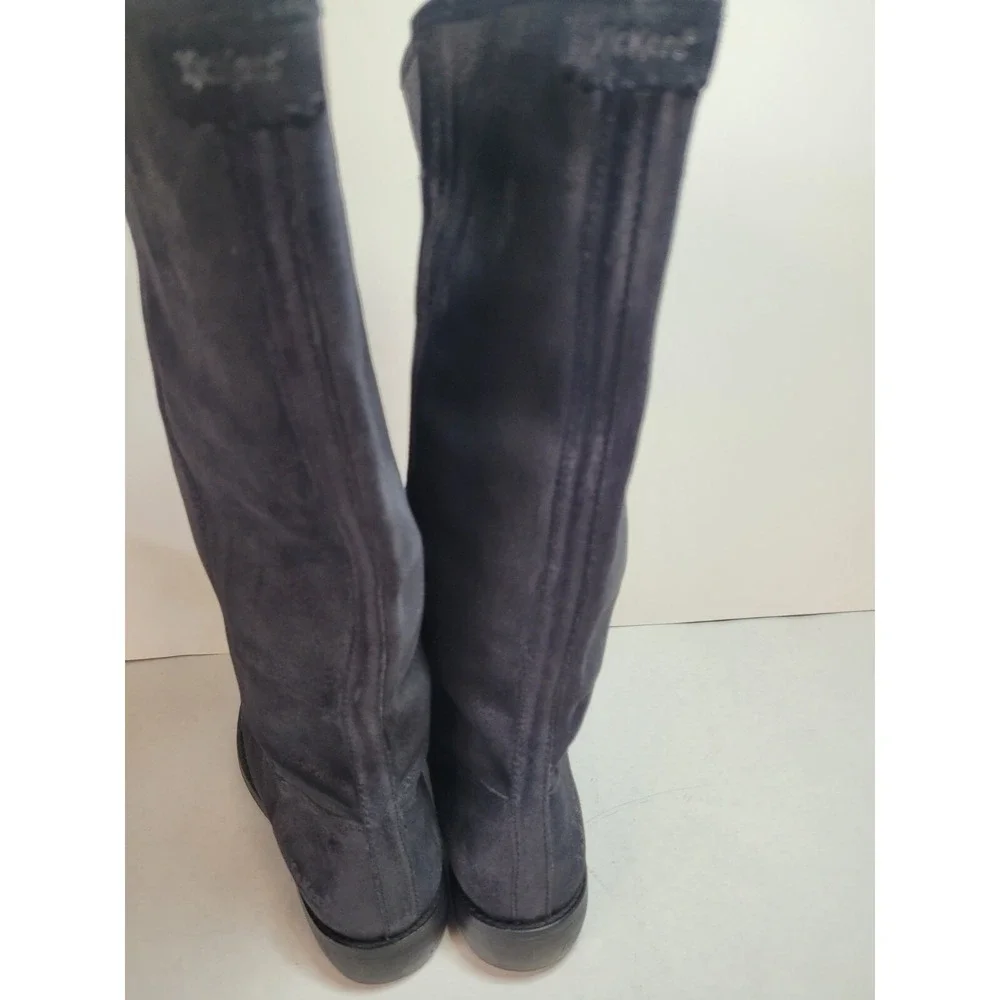 Kickers Leather Tall riding Boots‎ Black Pull on Women's Size 9 US EUC